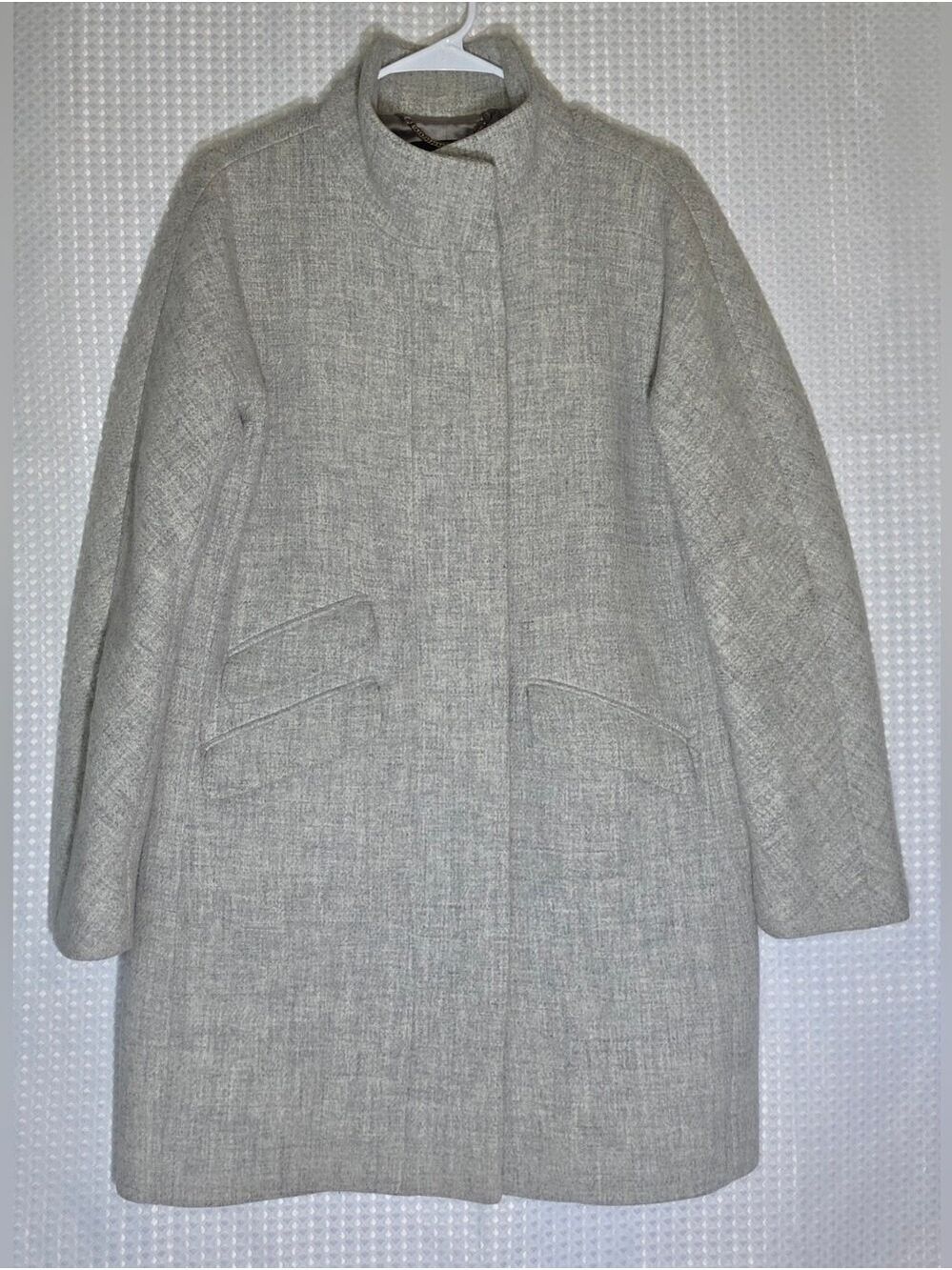 J.Crew Italian Stadium Cloth Wool Coat Gray Nello Gori Size 6 Quiet Luxury - Picture 6 of 11